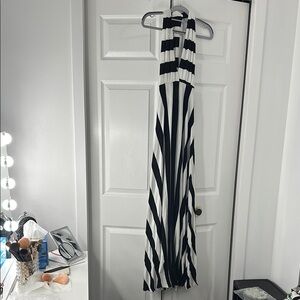 Black and White Halter Maxi Sundress